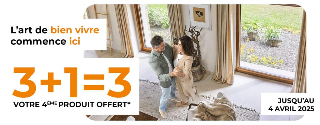 offre promo de mars/avril 2025 Solabaie, 3+1=3, votre 4ème fenêtre, volet, porte ou portail offert *